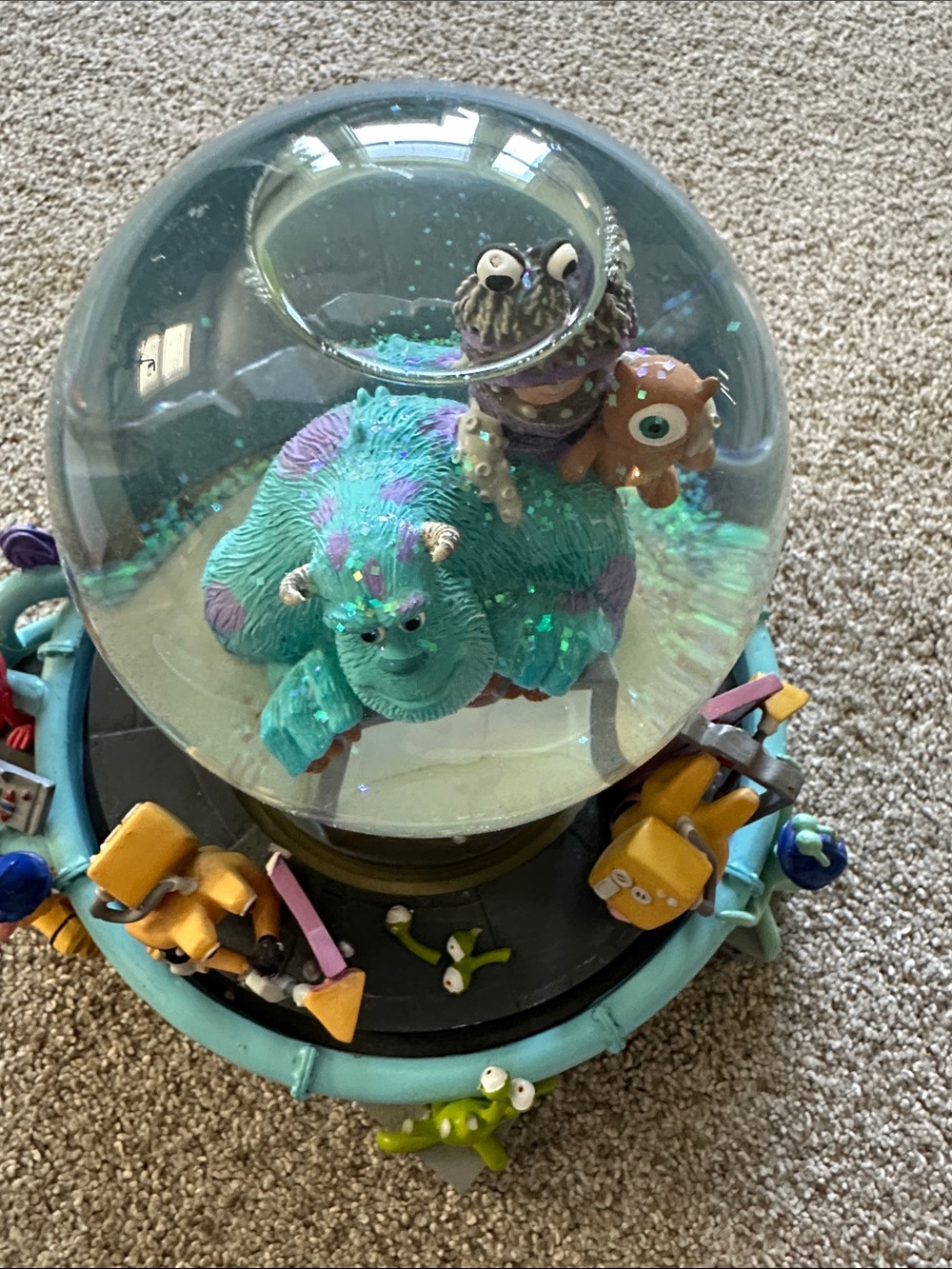 Disney Pixar snow globe musical box monsters Inc